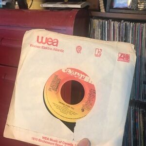 1985 Platinum Blonde 45 RPM Record - 'Crying Over You' in White Sleeve